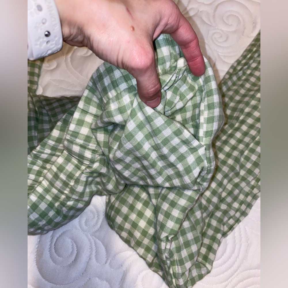 American Eagle Green/White Plaid Linen Set in size XXS - Picture 14 of 15